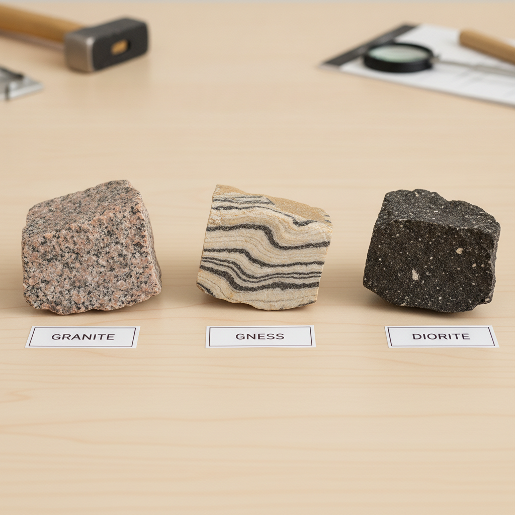 Granite vs Gneiss vs Diorite: Igneous and Metamorphic Rock ID Guide