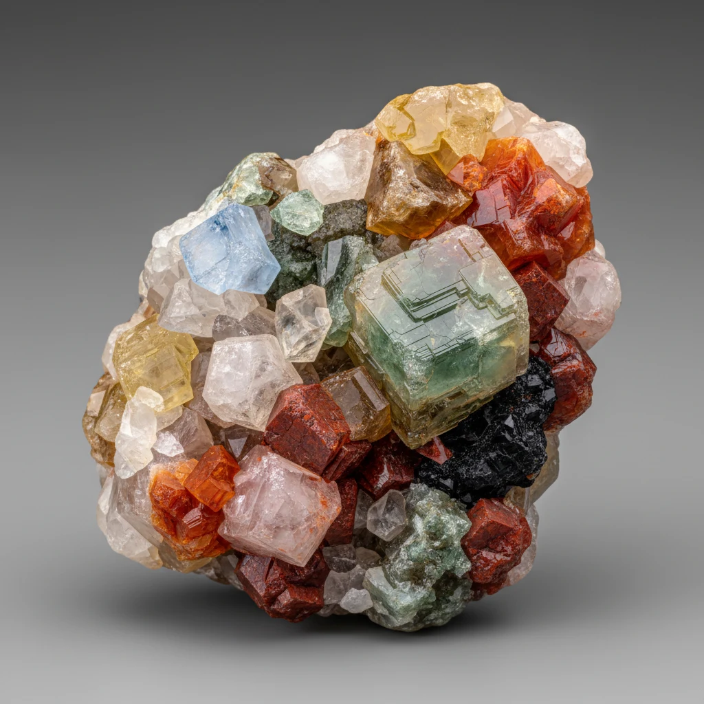 Transparent to white calcite crystal specimen showing vitreous luster and rhombohedral cleavage