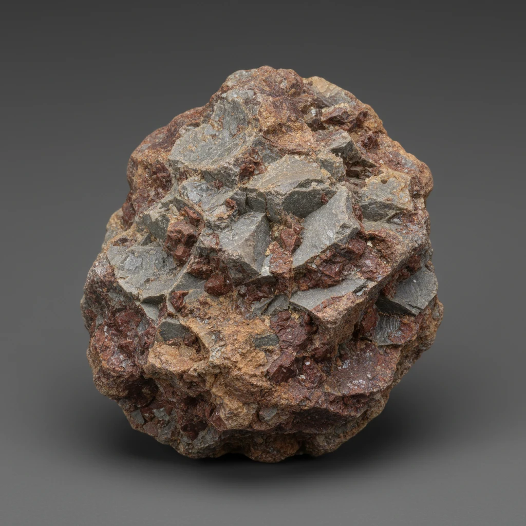 Fine-grained gray-brown claystone specimen with dull earthy luster