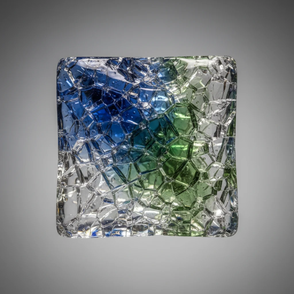 Translucent Crackled Glass specimen with vitreous luster and visible internal crackle patterns