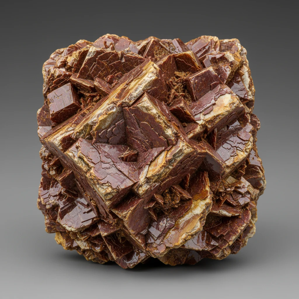 Reddish-brown iron-rich clay specimen with earthy opaque surface