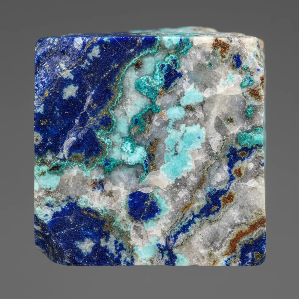 Polished sky-blue Lapis Nevada stone showing waxy blue allophane with pale matrix areas