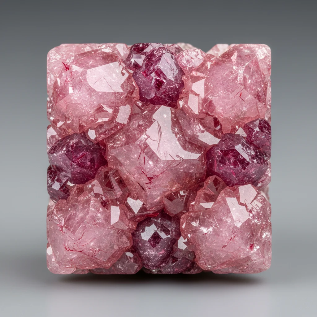 Transparent pink diamond gemstone with adamantine luster and rose-pink color