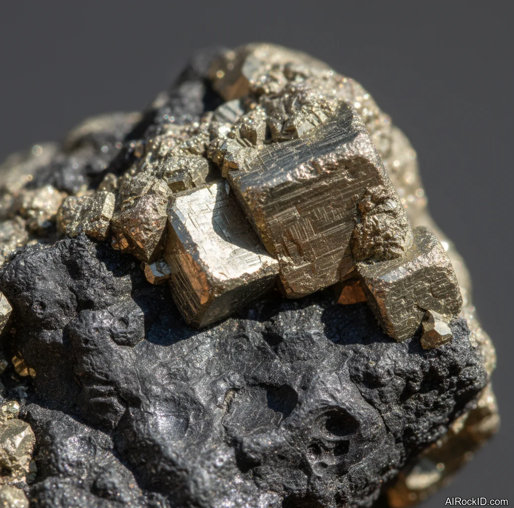 Pyrite On Shungite