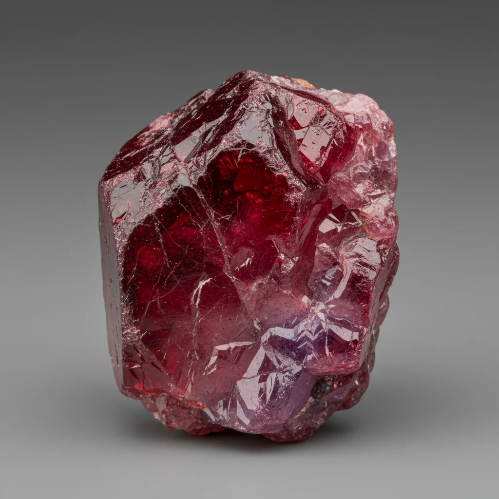 Transparent vivid red to purplish-red Red Beryl crystal specimen with vitreous luster