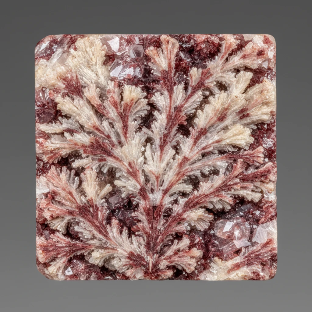 Shell Coral specimen with pink red and white shell-like coral texture