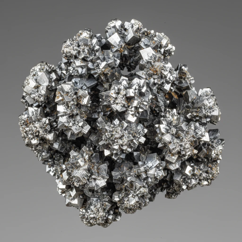 Bright metallic sterling silver specimen with shiny silver luster