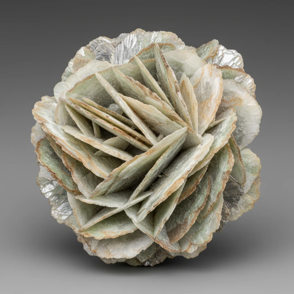 Pale green to white talc mineral specimen with soft foliated surfaces and a greasy pearly sheen