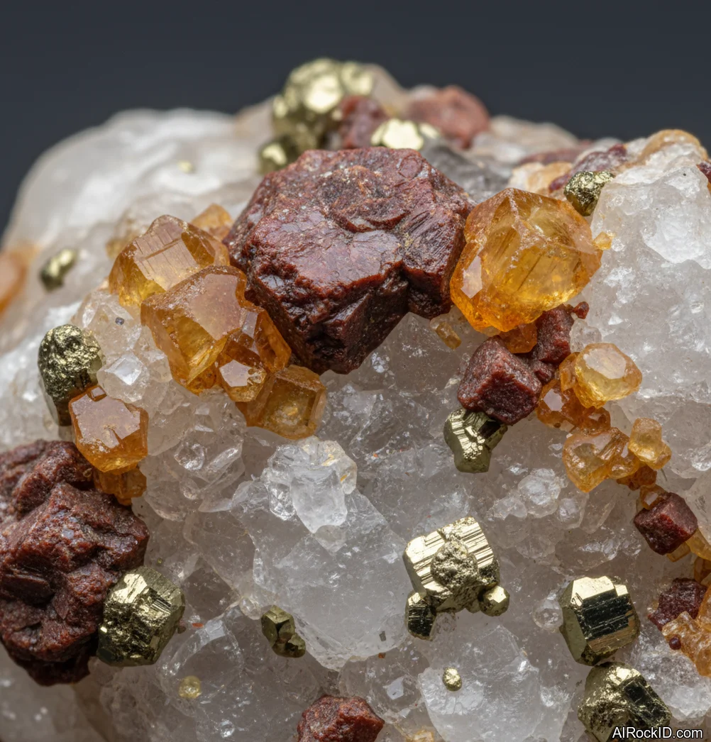 Triplite Wagnerite And Pyrite In Quartz